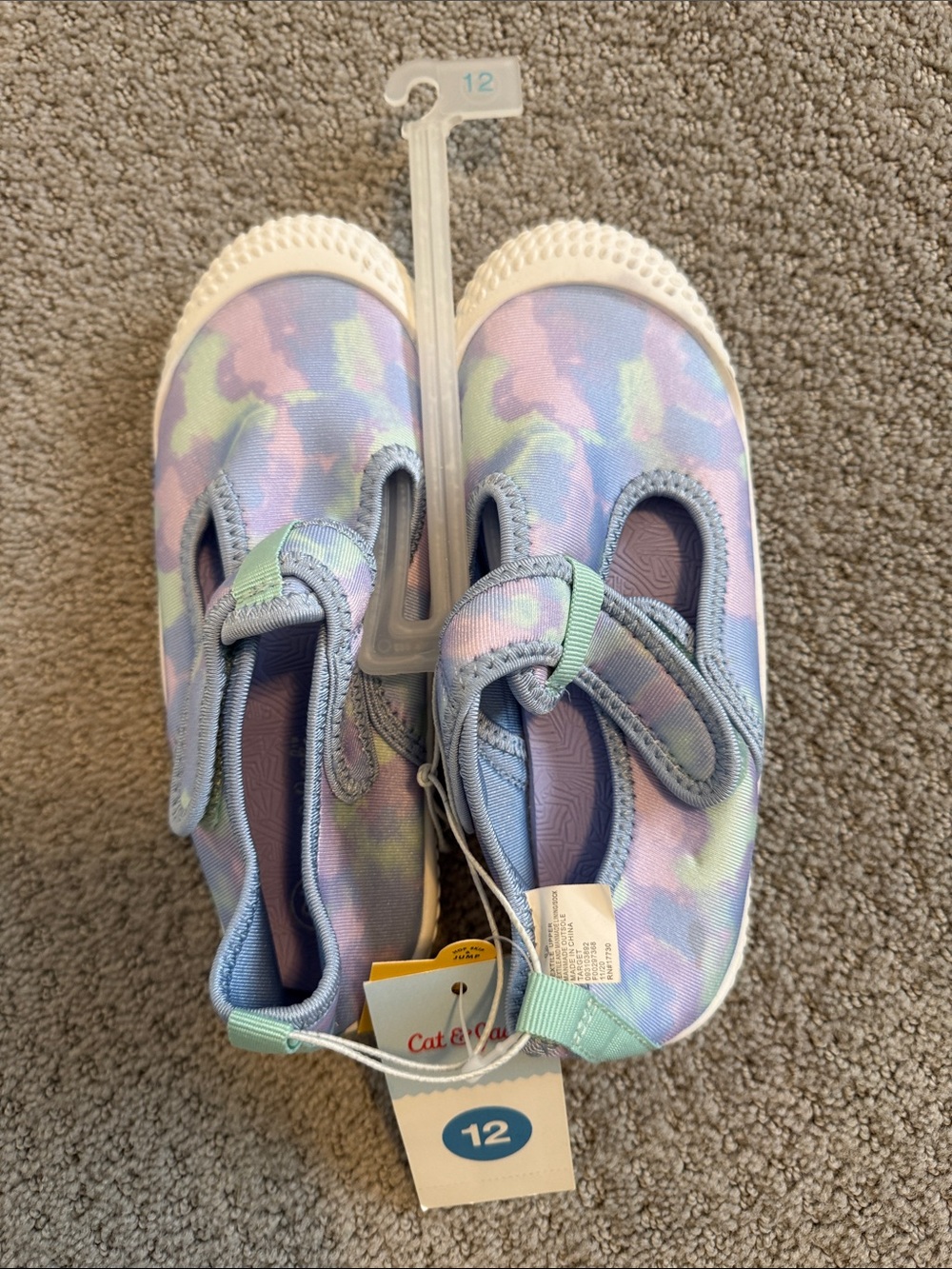 Cat & Jack Kids' Pastel Tie-Dye Slip-On Water Shoes in Pink, Purple, Blue, Green